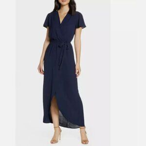 Fraiche by j High/Low faux wrap dress